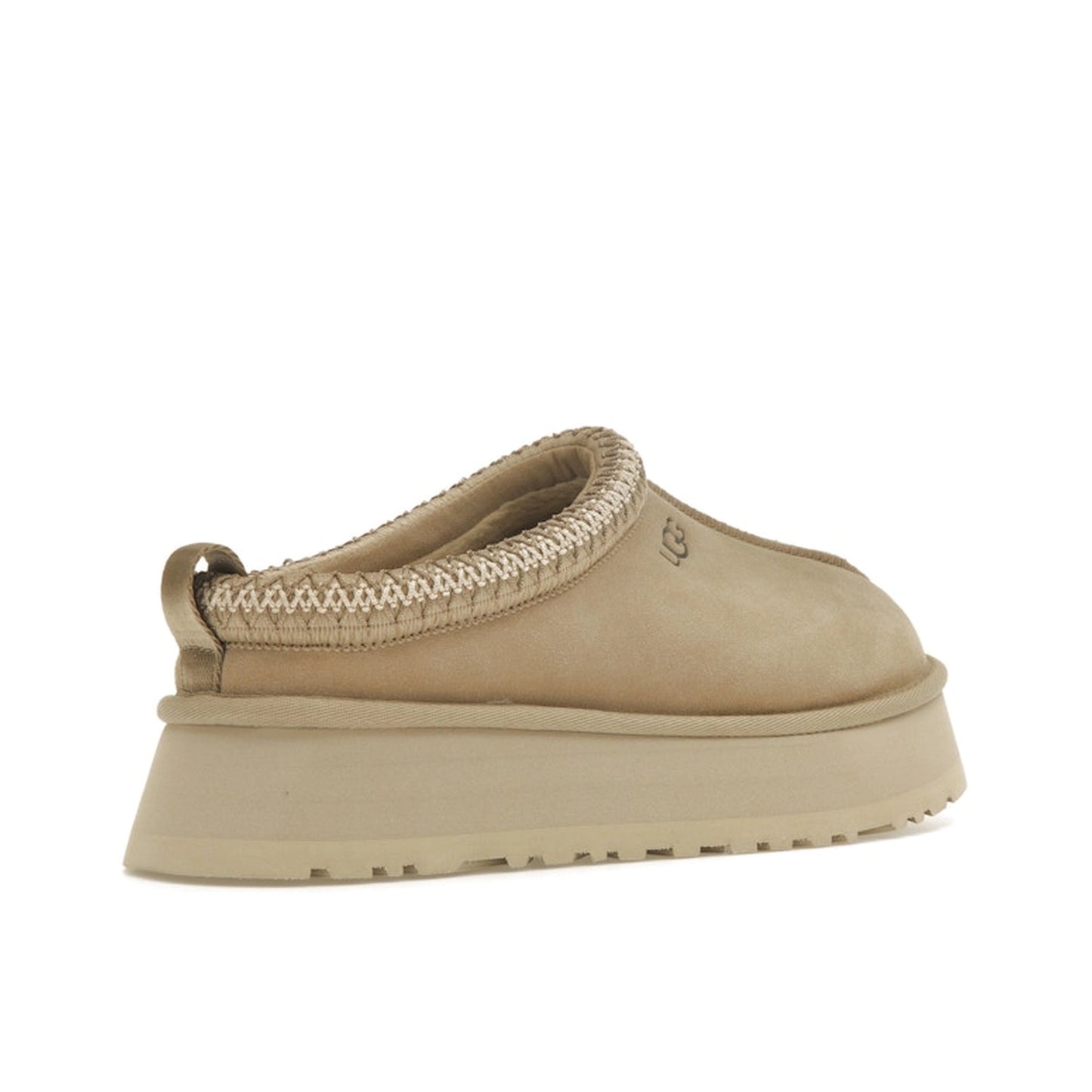 UGG Tazz Slipper Women's, back view, 1122553-MDSD in mustard seed color with cozy lining.