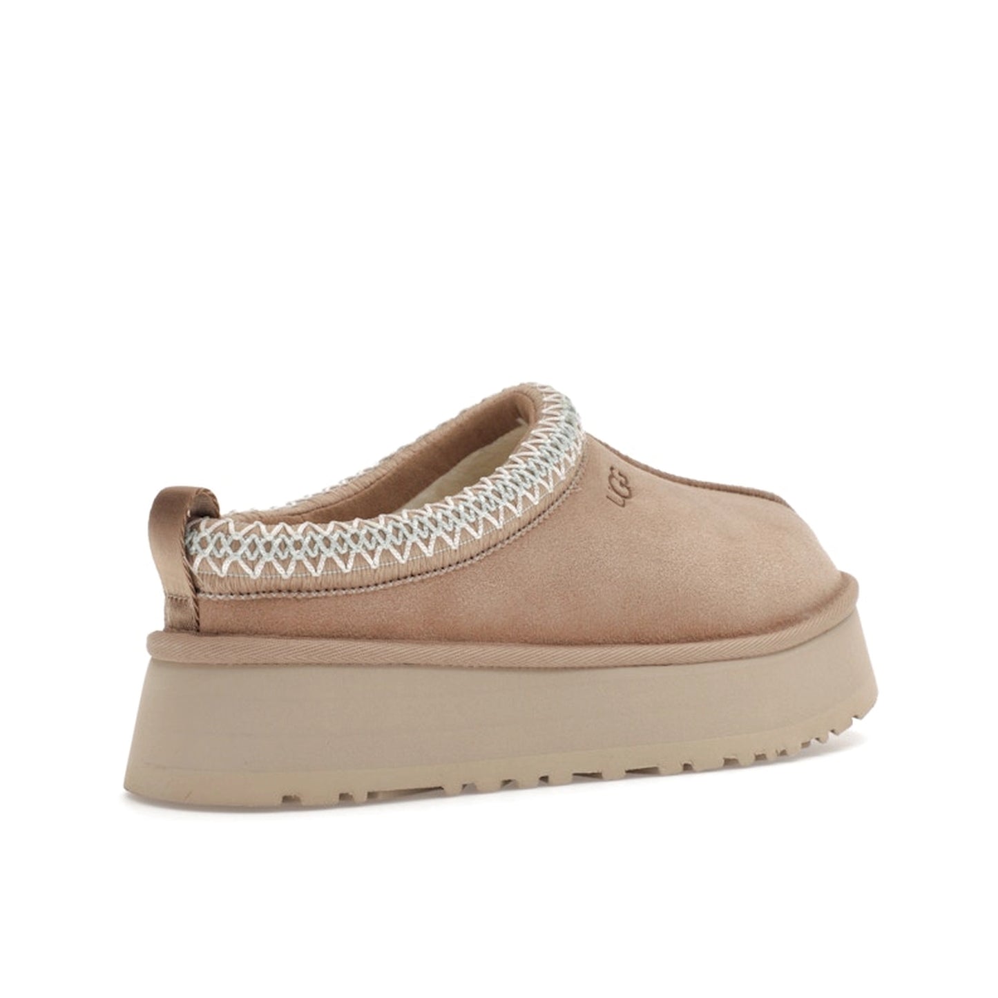 UGG Tazz Slipper in Sand, back view, model 1122553 for women in beige.