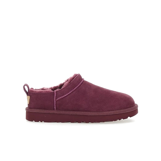 “Classic Micro” Bordeaux Ankle Boots with Logo Embossed in Suede Woman