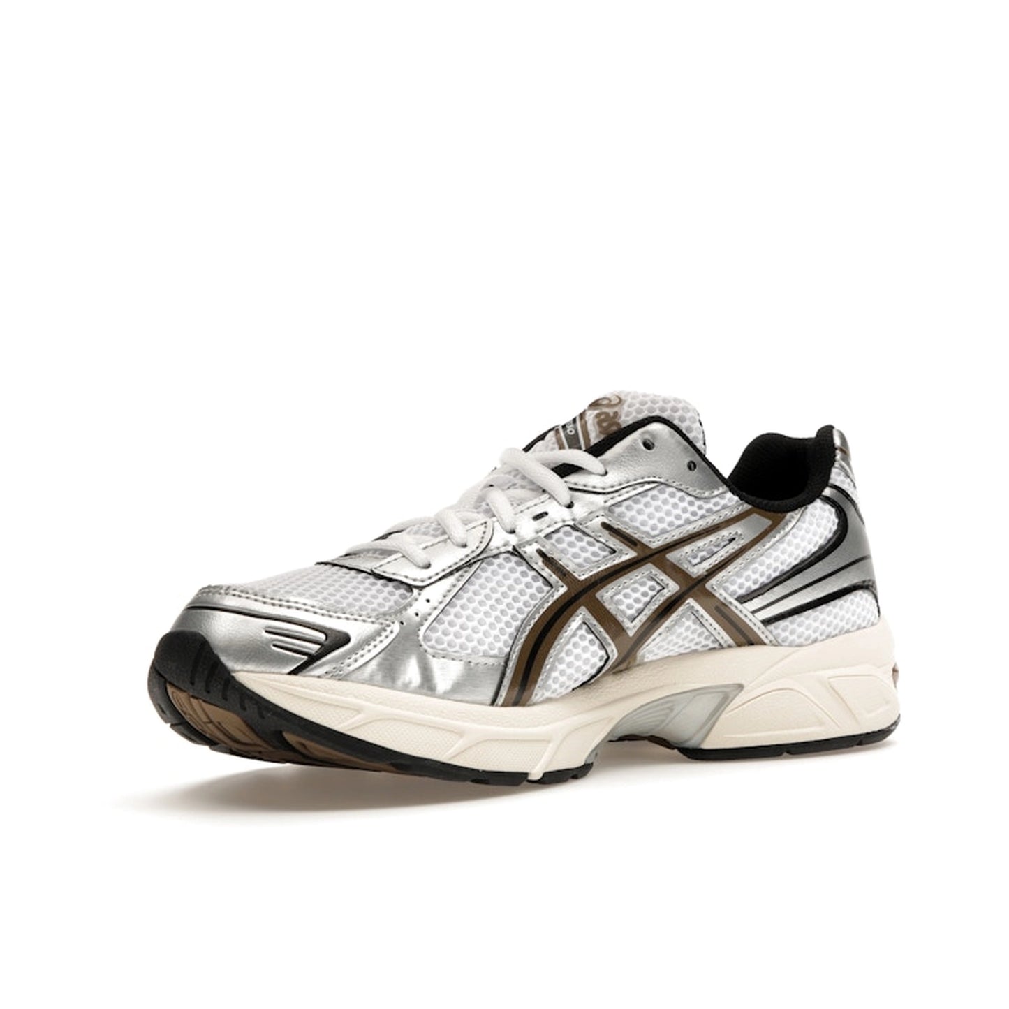 ASICS Gel-1130 sneakers, front view, model 1201A256-113, white with clay canyon accents.