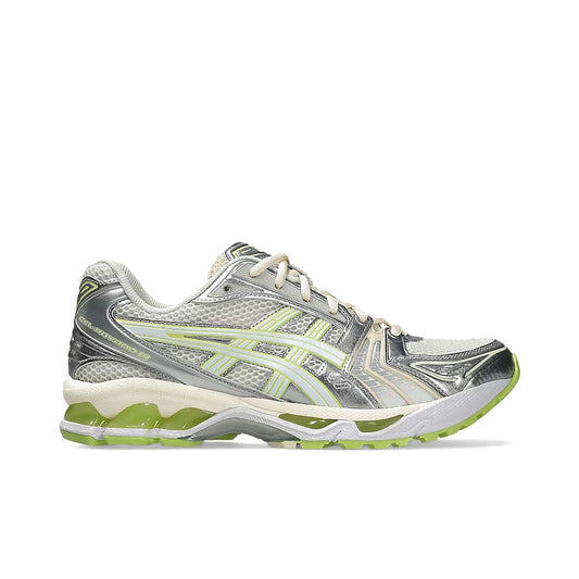 ASICS Gel‑Kayano 14 men’s sneakers in cream and pistachio mesh with suede overlays
