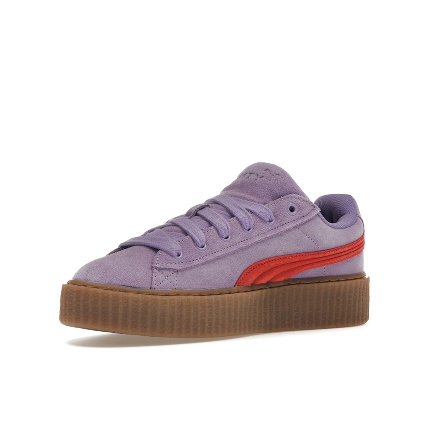 Puma Creeper Phatty Rihanna Fenty sneakers, front view, model 396403-03, in lavender alert with platform sole.