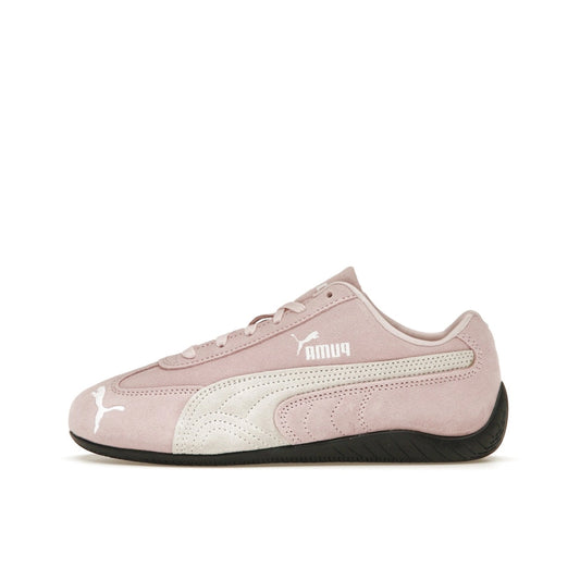 Puma Speedcat OG Whisp of Pink White, side view, soft pink suede with white formstrip.