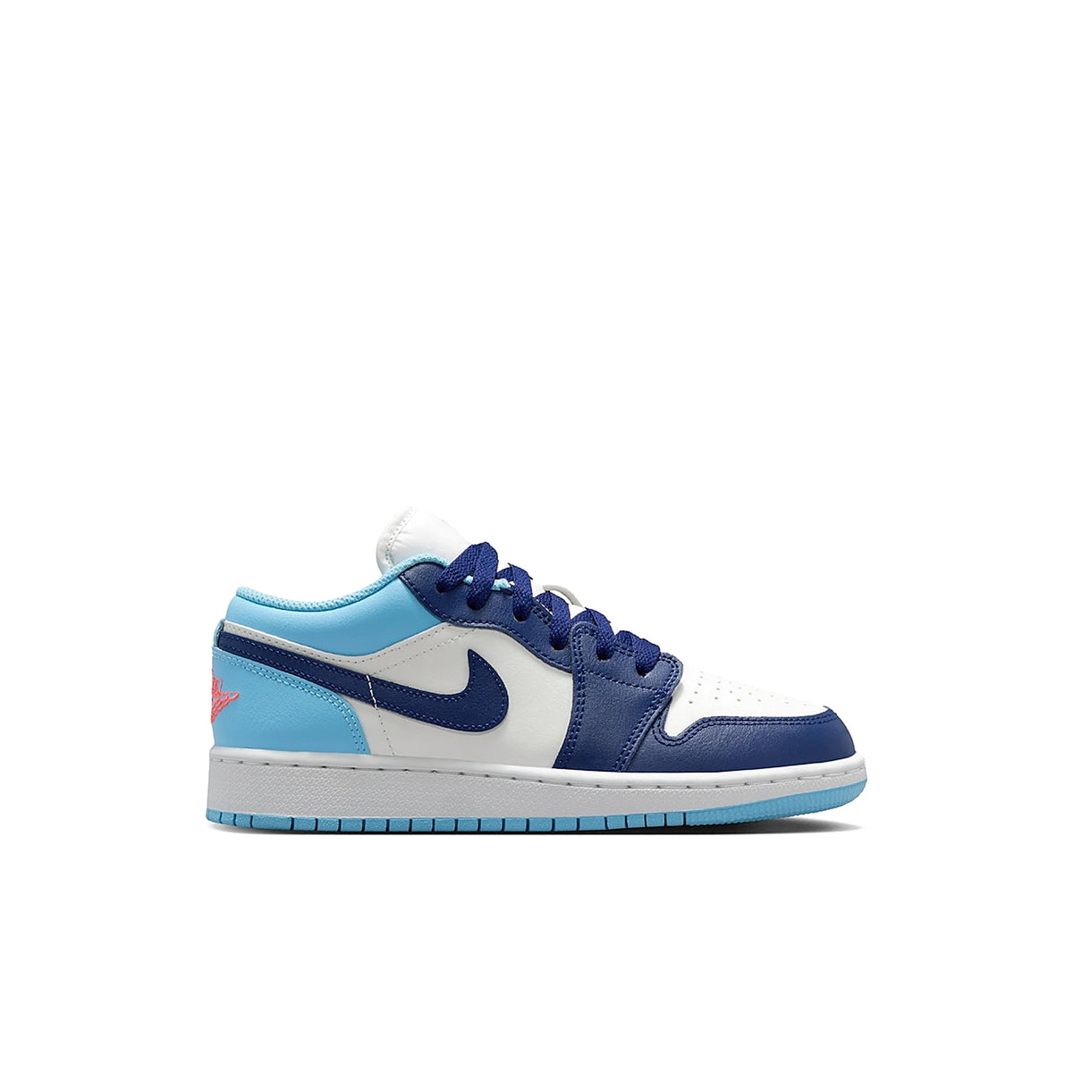 Jordan 1 Low Sail Blue Chill leather with sail, blue chill, hot lava, blue void