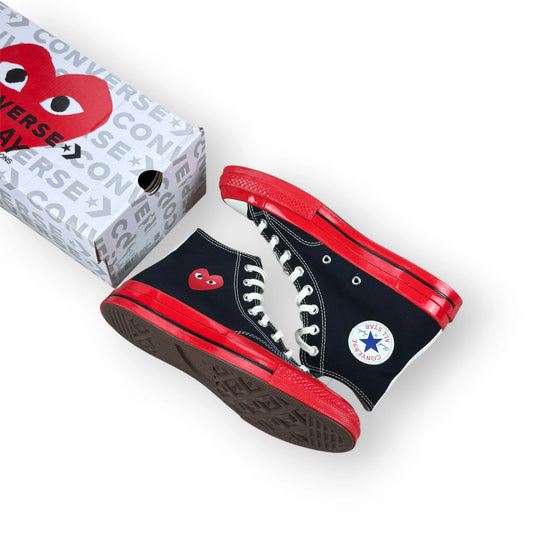 Converse Chuck Taylor All Star 70 Hi CDG PLAY Black Red Midsole A01793C – EU 42.5, brand new with original box