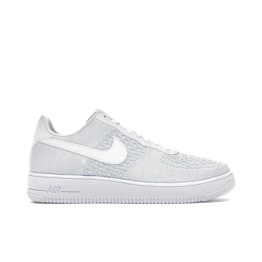 Nike Air Force 1 Flyknit 2 in white and Pure Platinum textile upper