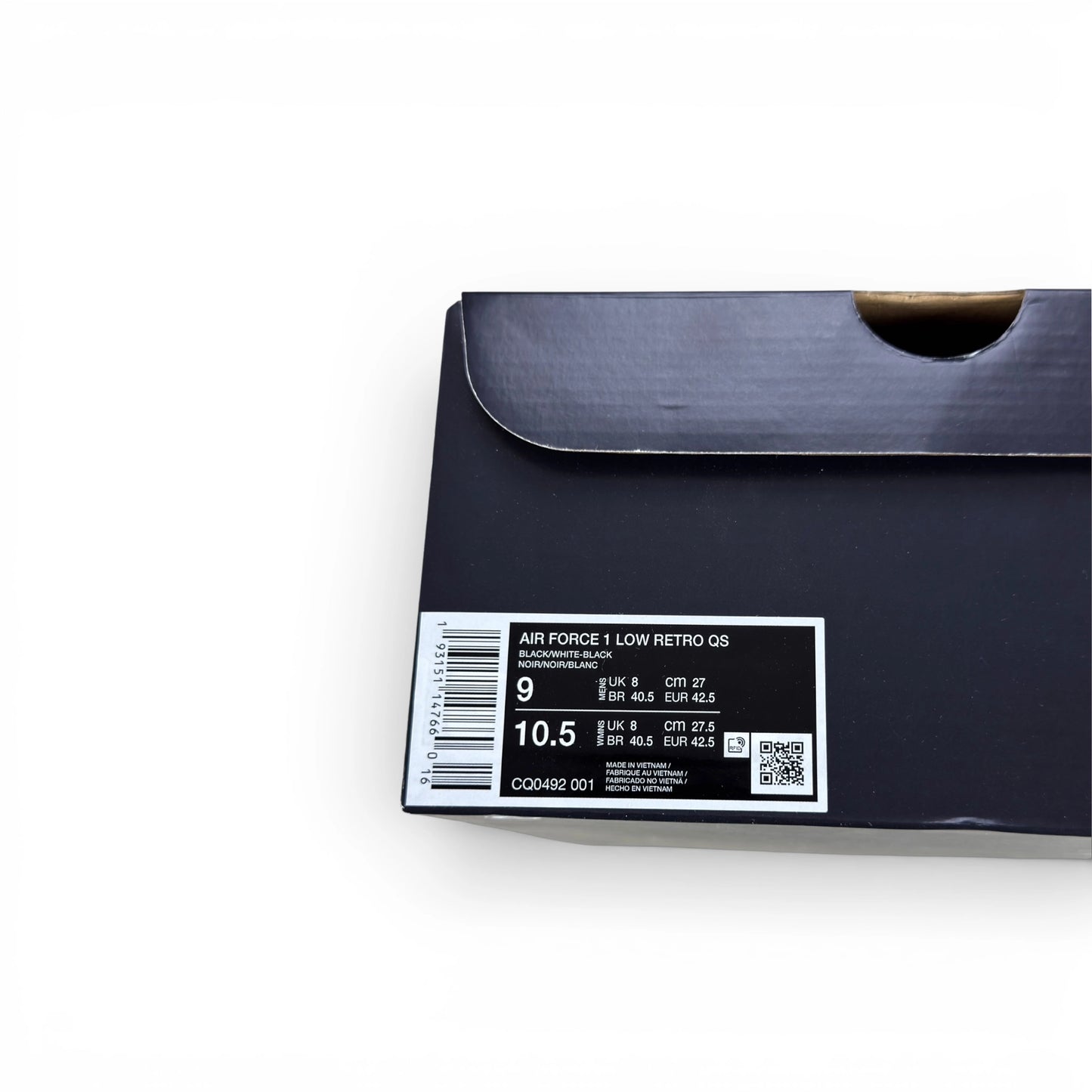 Nike Air Force 1 Low QS Black White CQ0492-001 – EU 42.5, brand new with original box