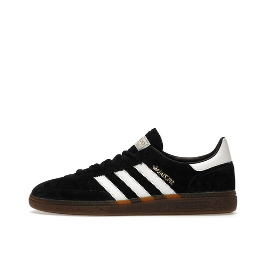Adidas Handball Spezial sneakers, side view, model DB3021, black with gum sole.
