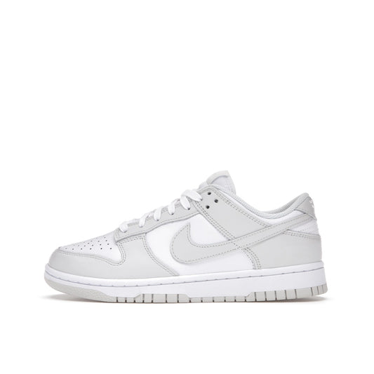 Nike Dunk Low Photon Dust Women's sneakers, side view, model DD1503-103 in white and photon dust.