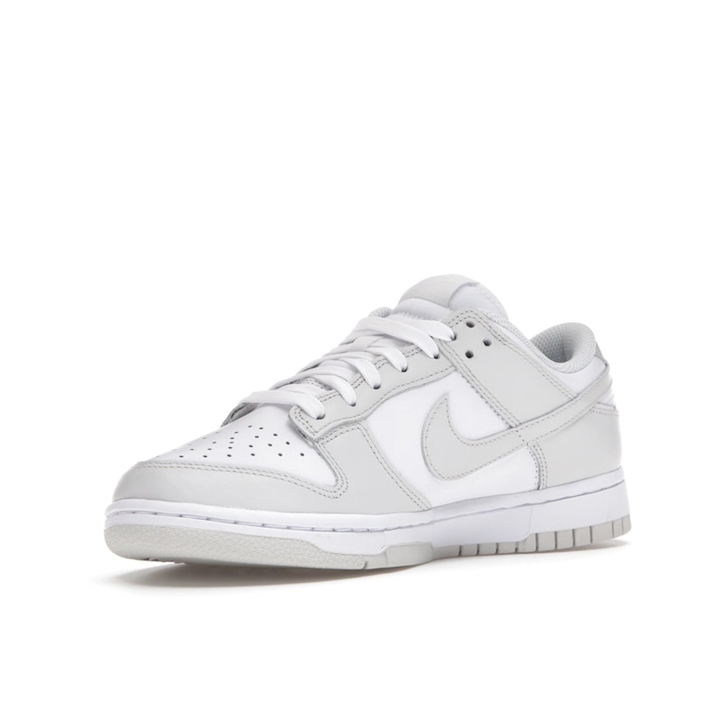 Nike Dunk Low Photon Dust Women's sneakers, front view, model DD1503-103 in white and photon dust.