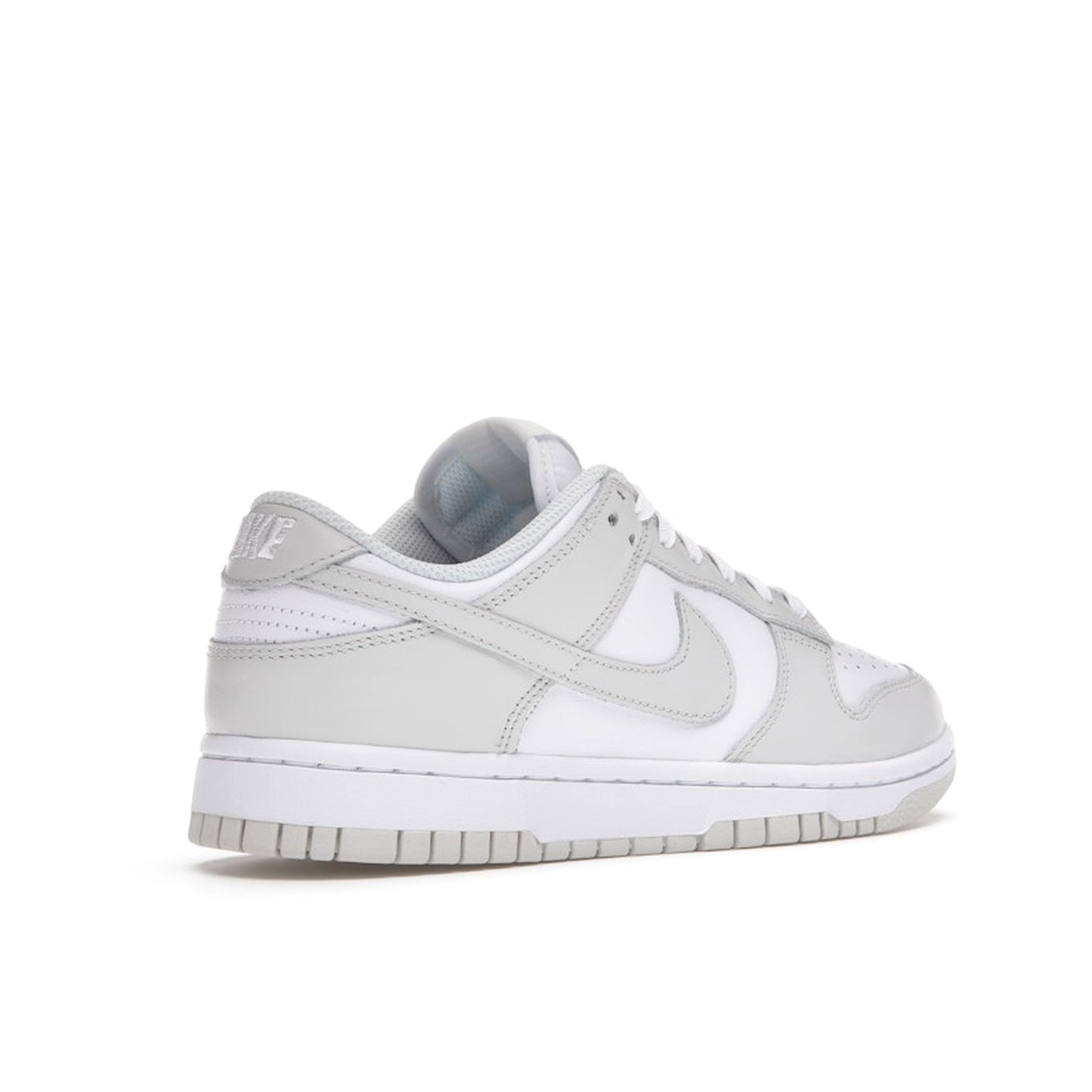 Nike Dunk Low Photon Dust Women's sneakers, back view, model DD1503-103 in white and photon dust.