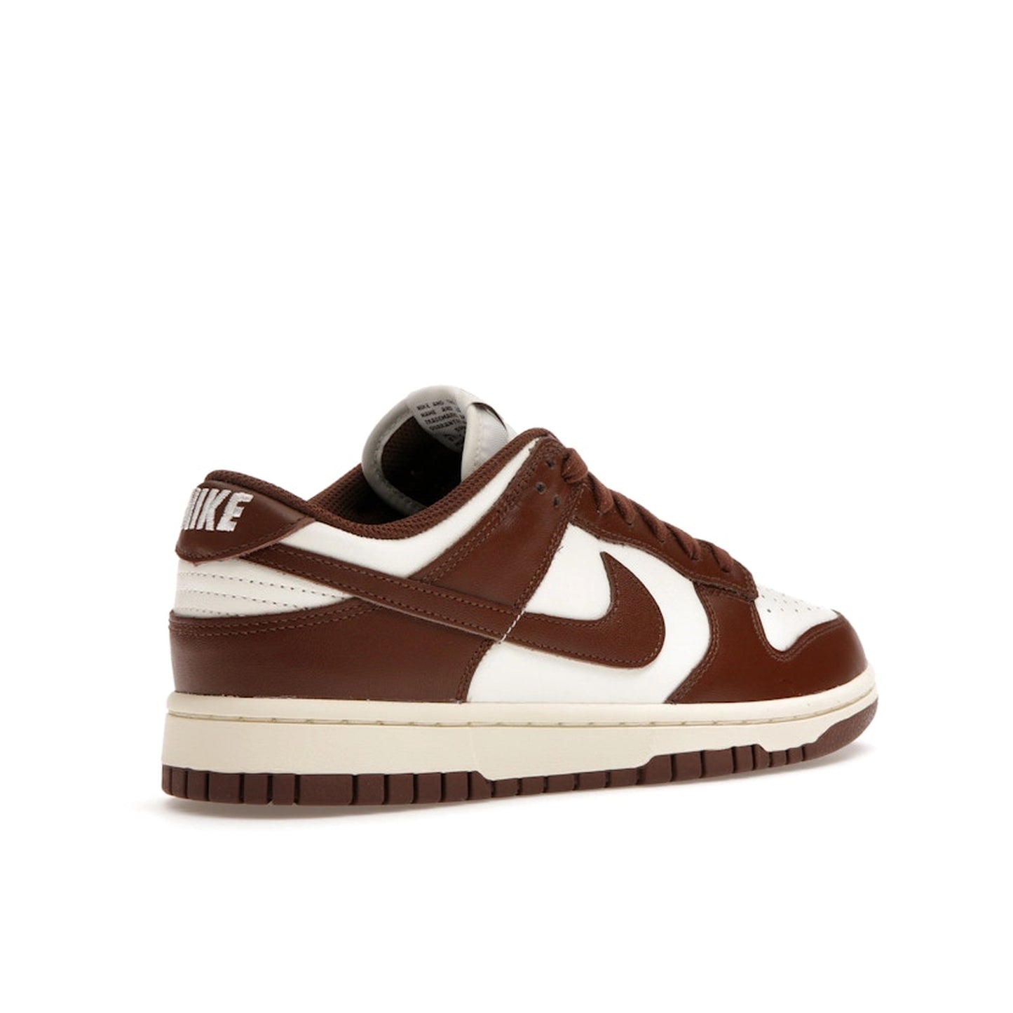 Nike Dunk Low Cacao Wow Women's sneakers, back view, model DD1503-124, in light brown with cream accents.