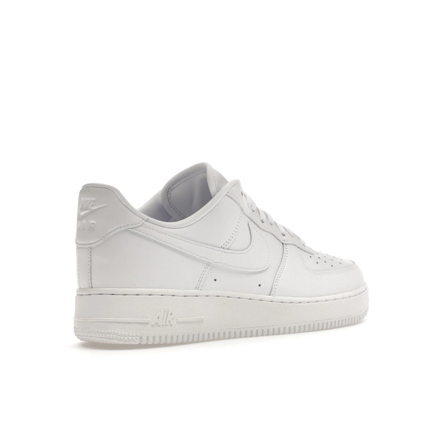 Nike Air Force 1 '07 Fresh sneakers, back view, model DM0211-100 in total white.