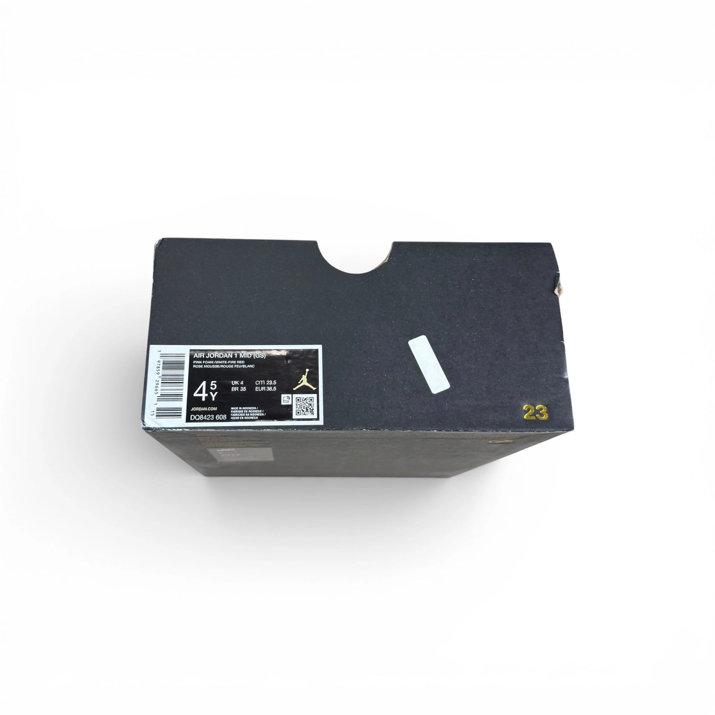 Jordan 1 Mid Pink Foam Fire Red (GS) DQ8423-608 – EU 36.5, brand new with cut box