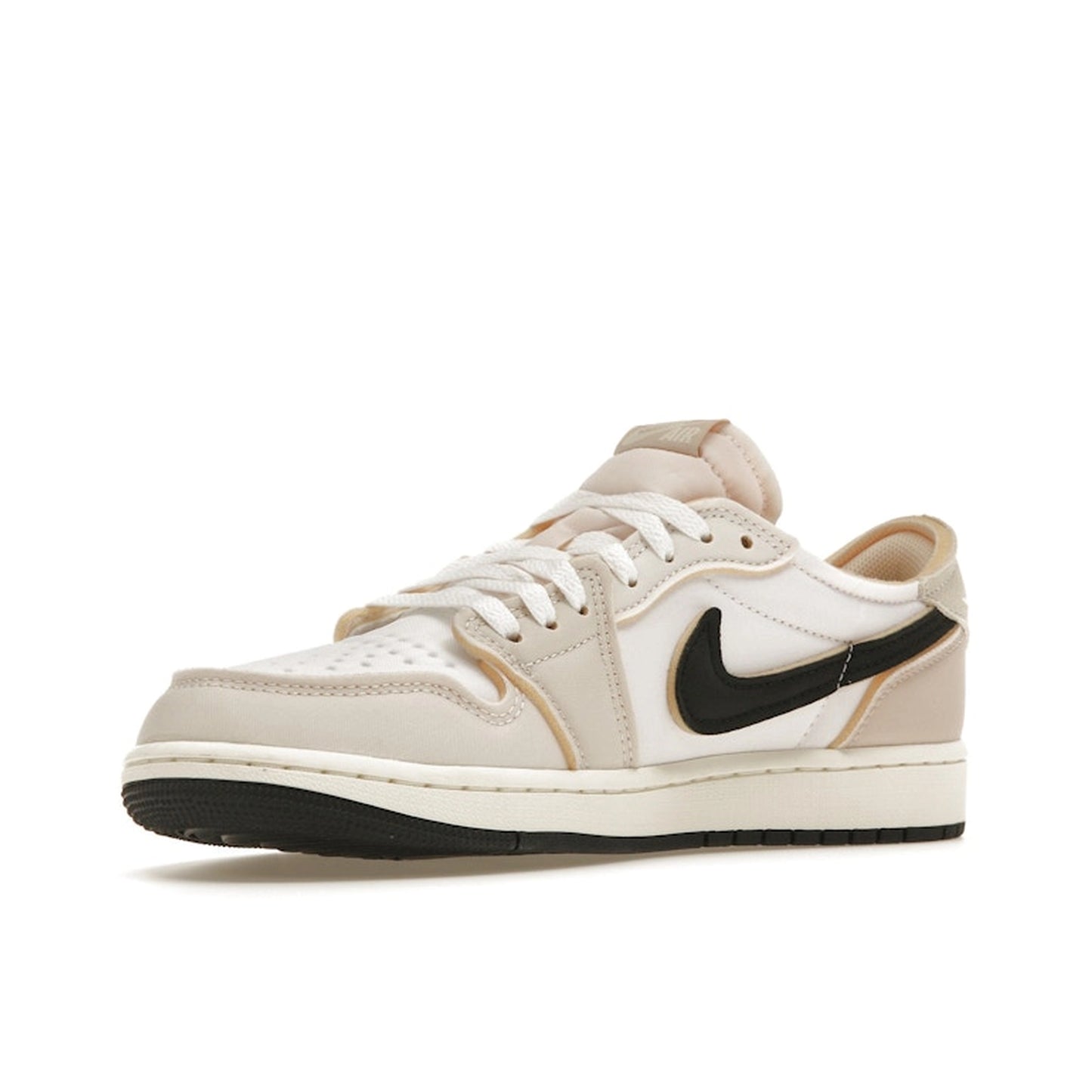 Jordan 1 Retro Low OG EX Coconut Milk sneakers, front view, model DV0982-100, in coconut milk color.