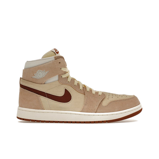 Jordan 1 High Zoom Air CMFT 2 Legend Coffee in Sail, Legend Medium Brown, Fossil leather