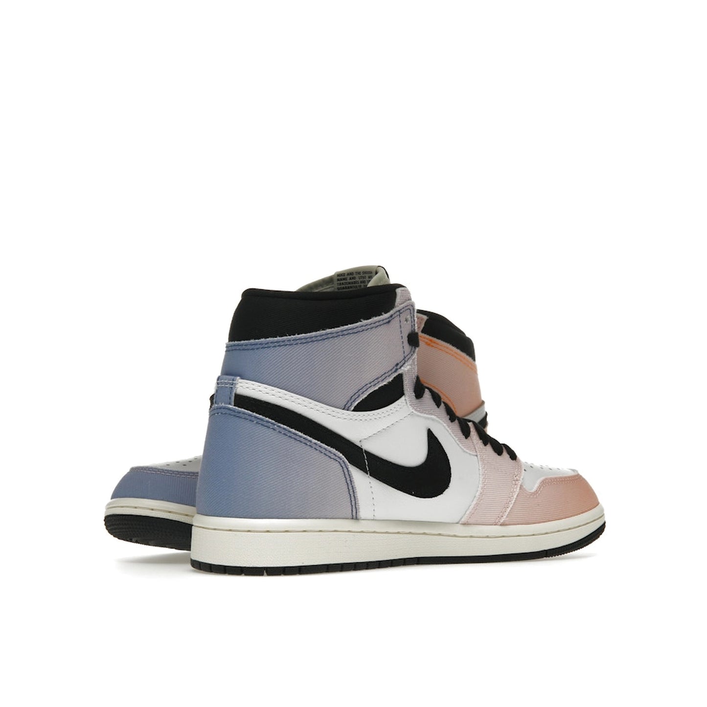 Jordan 1 Retro High OG Skyline sneakers, front view, model DX0054-805, gradient sunset colors.