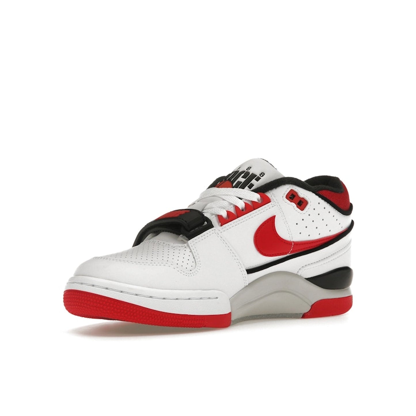 Nike Air Alpha Force 88 SP Billie Eilish Fire Red White sneakers, front view, model DZ6763-101, white with red accents.