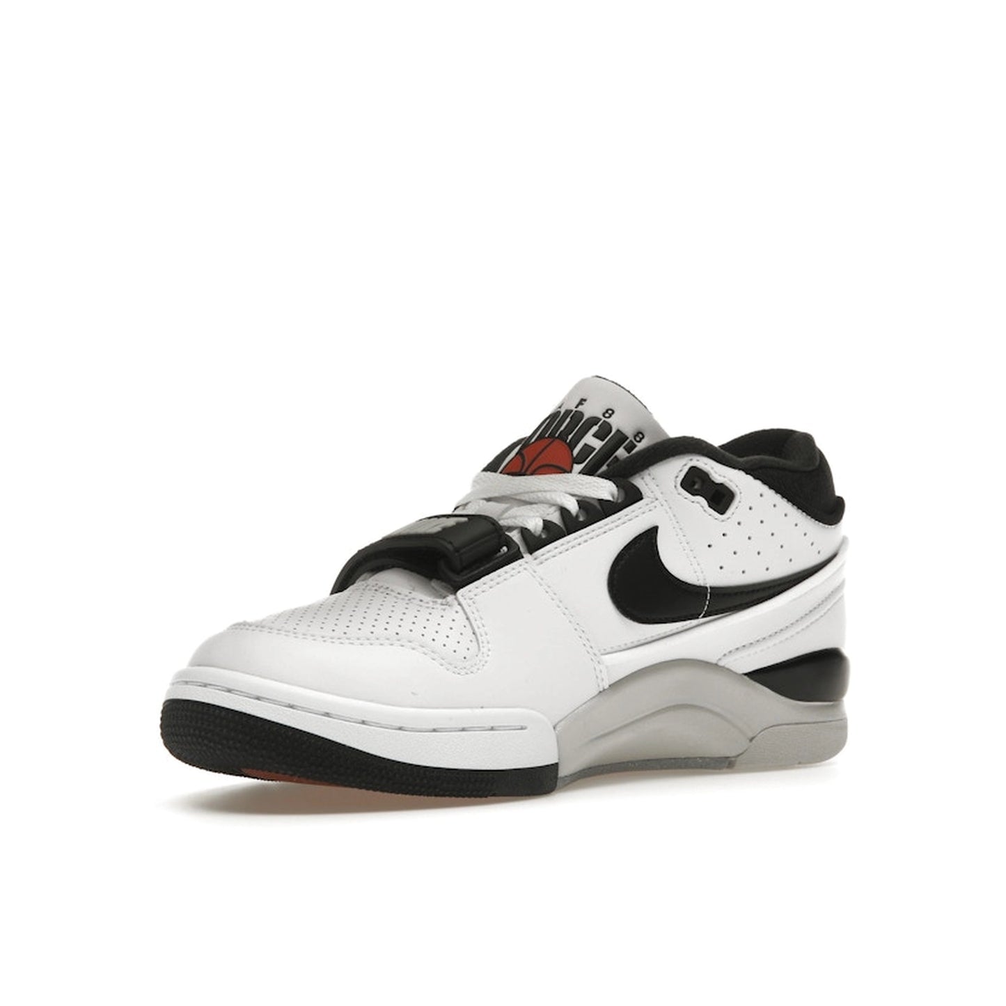 Nike Air Alpha Force 88 SP sneakers, front view, model DZ6763-102, white and black, Billie Eilish collaboration.