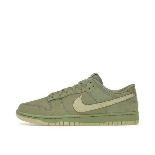Nike Dunk Low Retro Premium sneakers, side view, model FB8895-300 in oil green color.