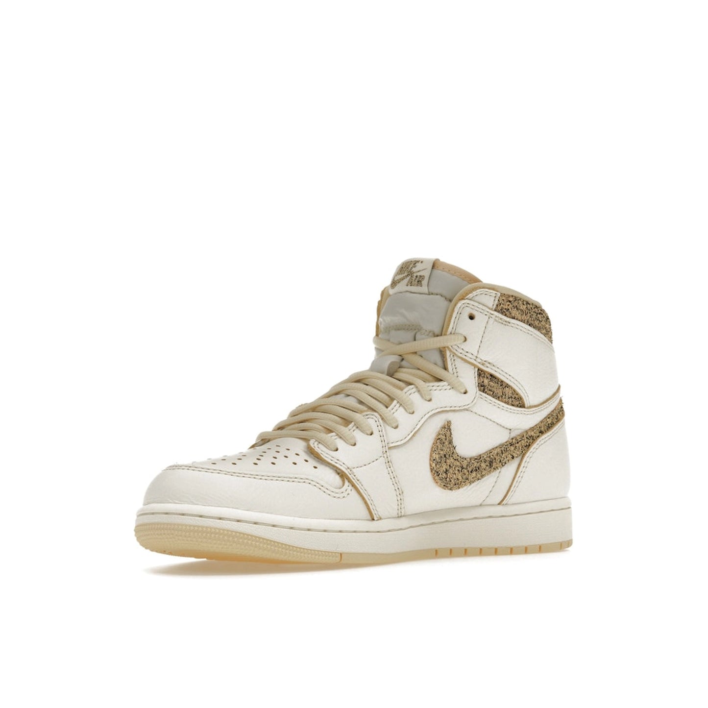 Jordan 1 Retro High OG Craft Vibrations of Naija sneakers, front view, model FD8631-100, white and yellow.