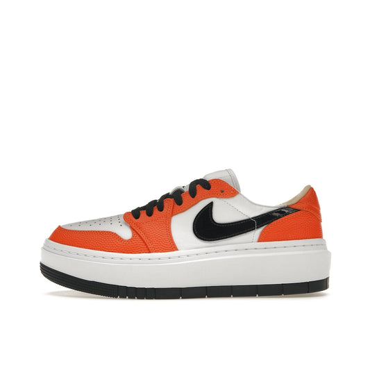 Jordan 1 Elevate Low SE WNBA sneakers, side view, model FD9100-801, Brilliant Orange, women's.