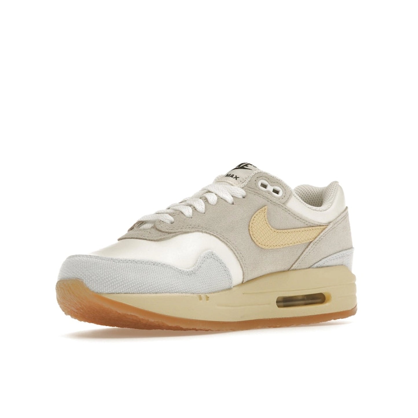 Nike Air Max 1 '87 Crepe sneakers, front view, model FJ4735-001, light bone with cream and beige accents.