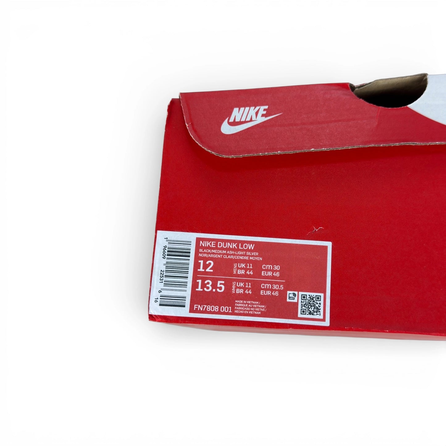 Nike Dunk Low Black Total Orange Mini Swoosh FN7808-001 – EU 46, brand new with original box