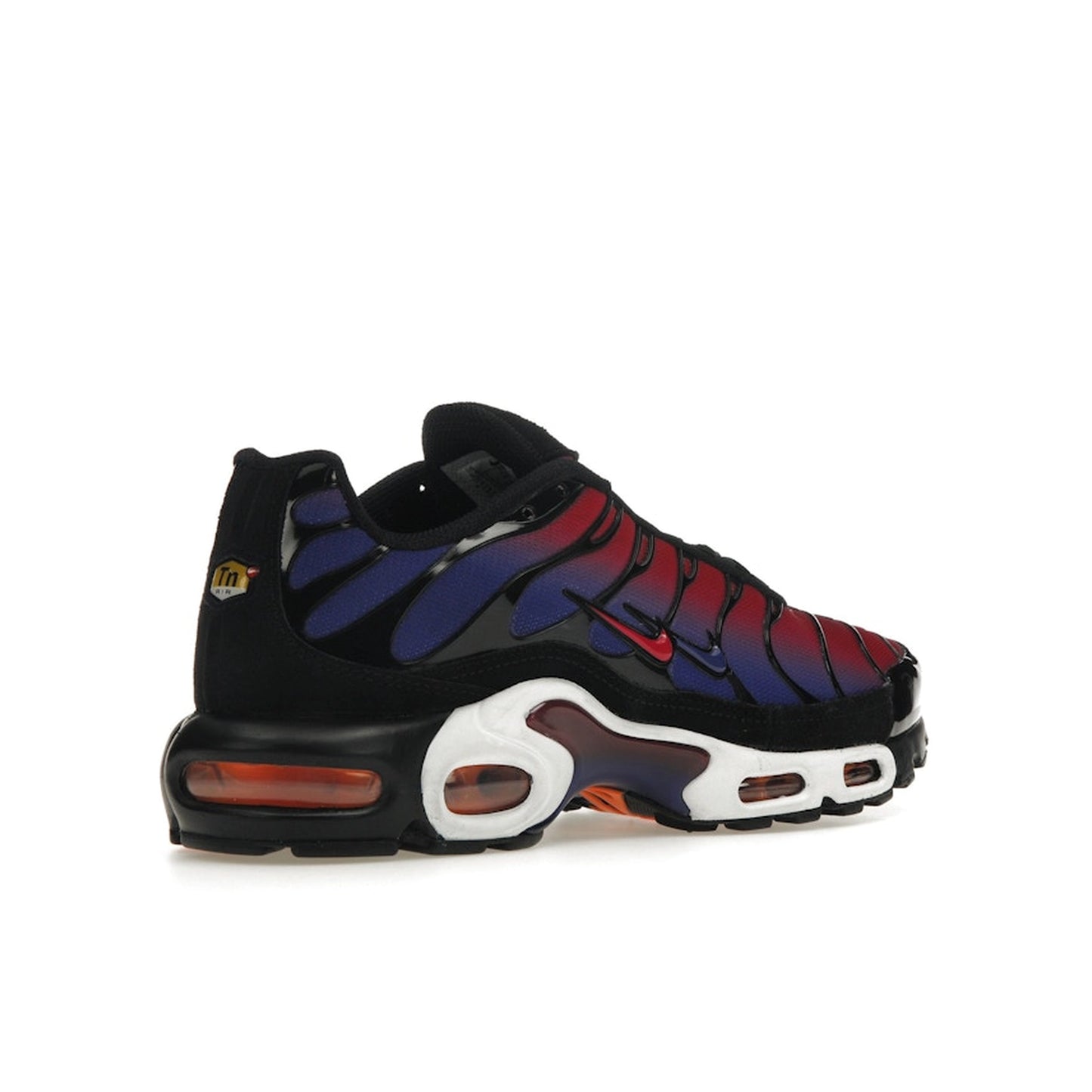 Nike Air Max Plus Patta FC Barcelona Culers del Mon sneakers, back view, model FN8260-001, featuring a blue and red design.