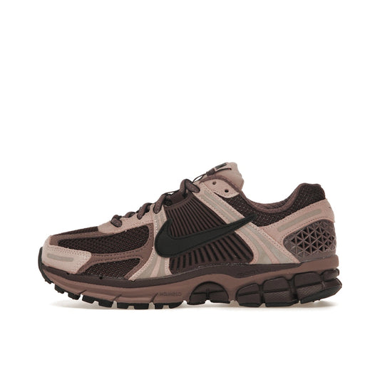 Nike Zoom Vomero 5 sneakers in Plum Eclipse, side view, model FV1166-200 for women in plum and brown.