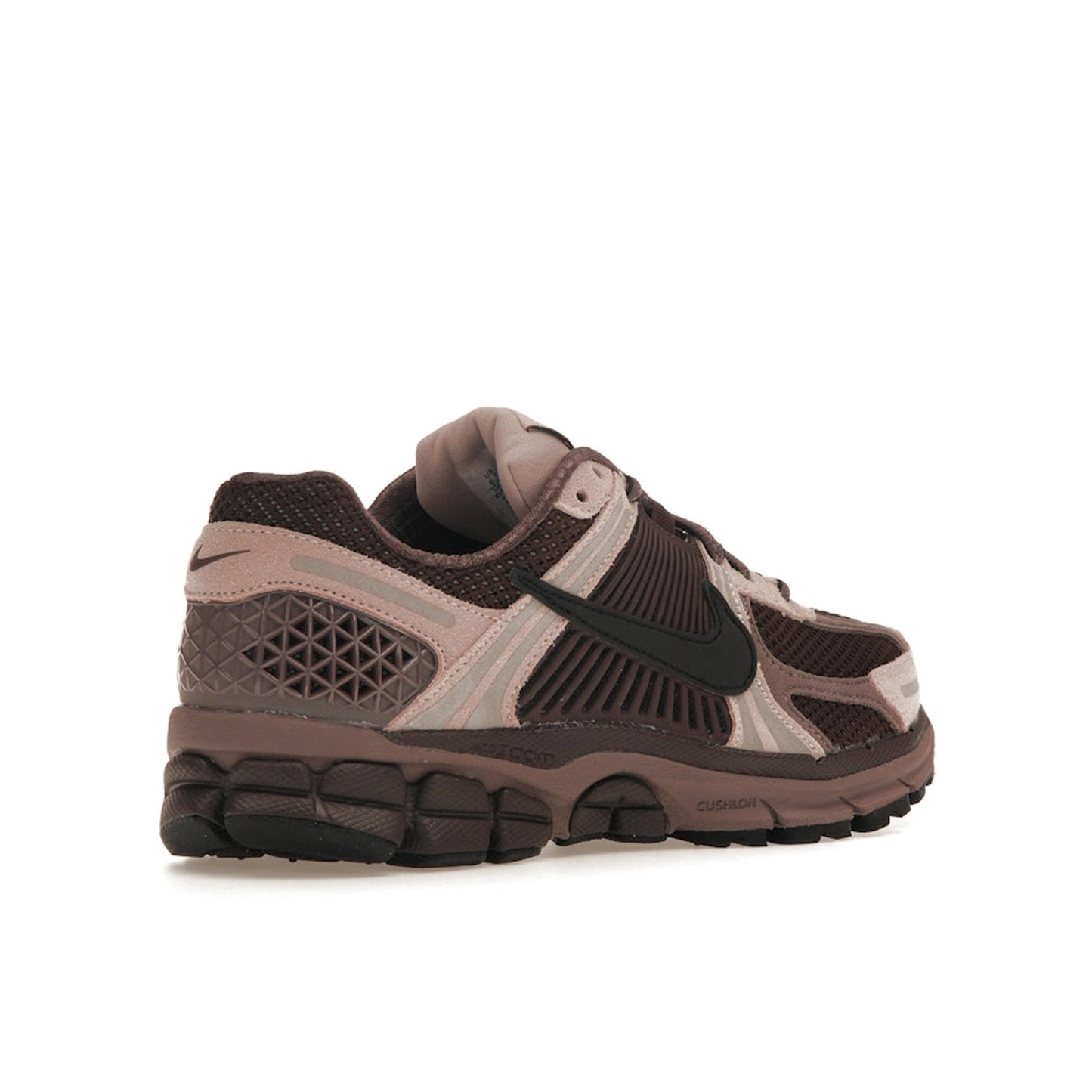 Nike Zoom Vomero 5 sneakers in Plum Eclipse, back view, model FV1166-200 for women in plum and brown.