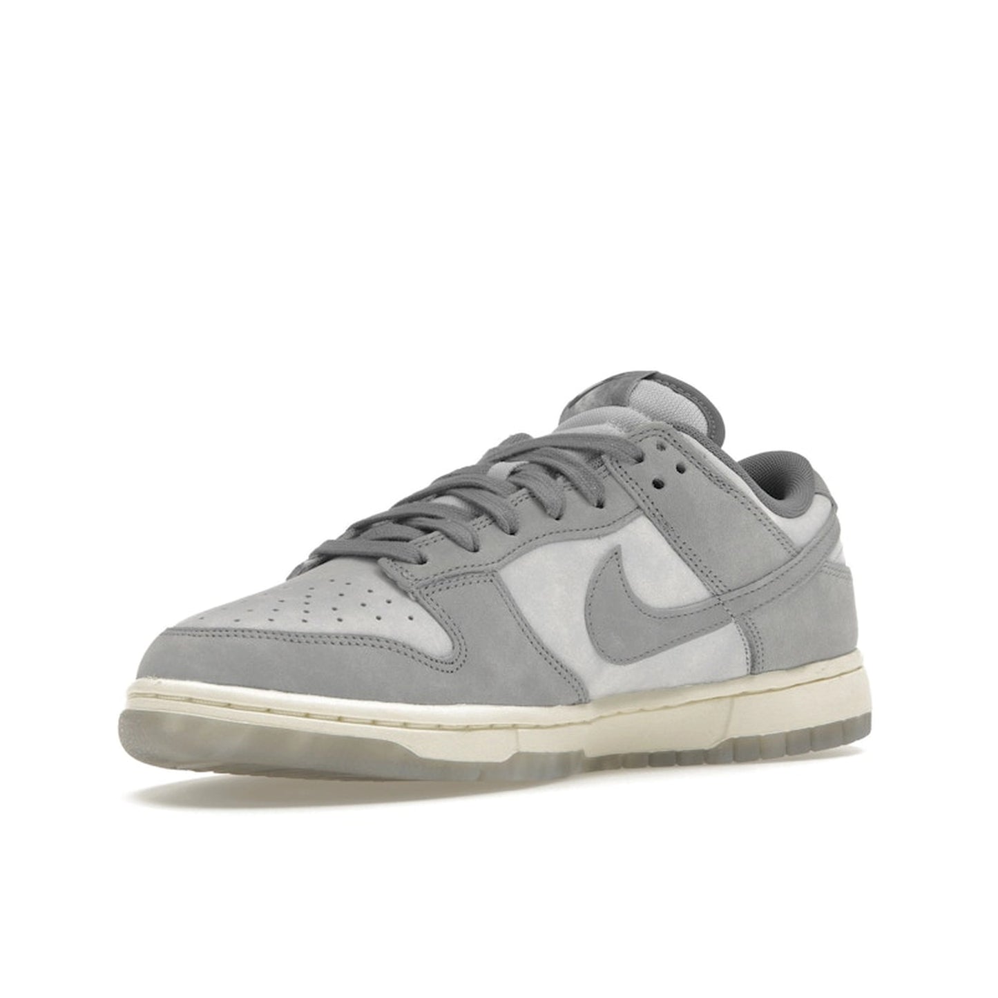 Nike Dunk Low Women's sneakers, front view, model FV1167-001, in cool grey with grey accents.