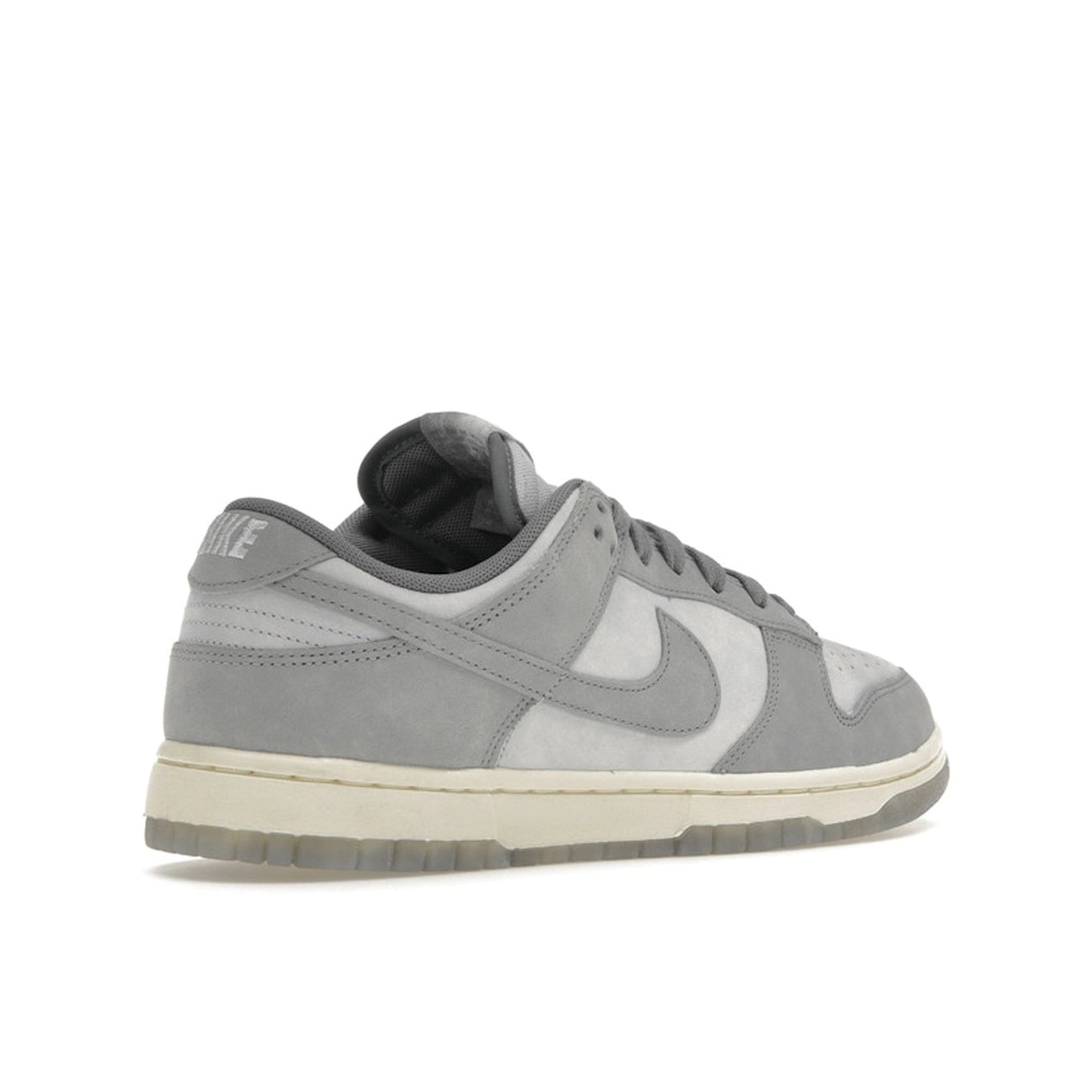 Nike Dunk Low Women's sneakers, back view, model FV1167-001, in cool grey with grey accents.
