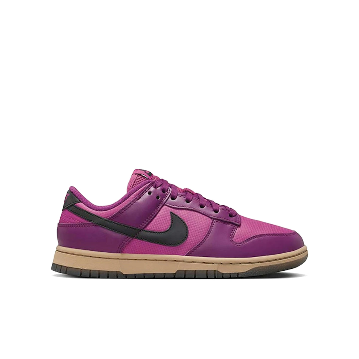 Nike Dunk Low Viotech women's shoe in hot fuchsia, khaki, black leather