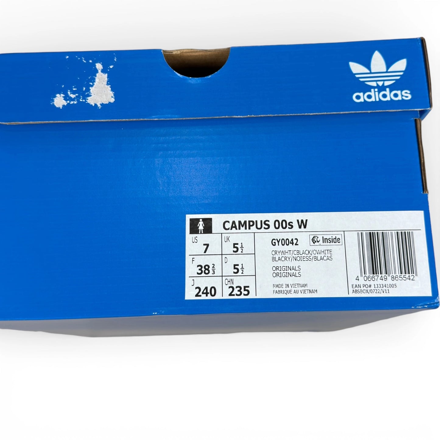 adidas Campus 00s Crystal White Core Black (Women’s) – size EU 38⅔, brand new with original box