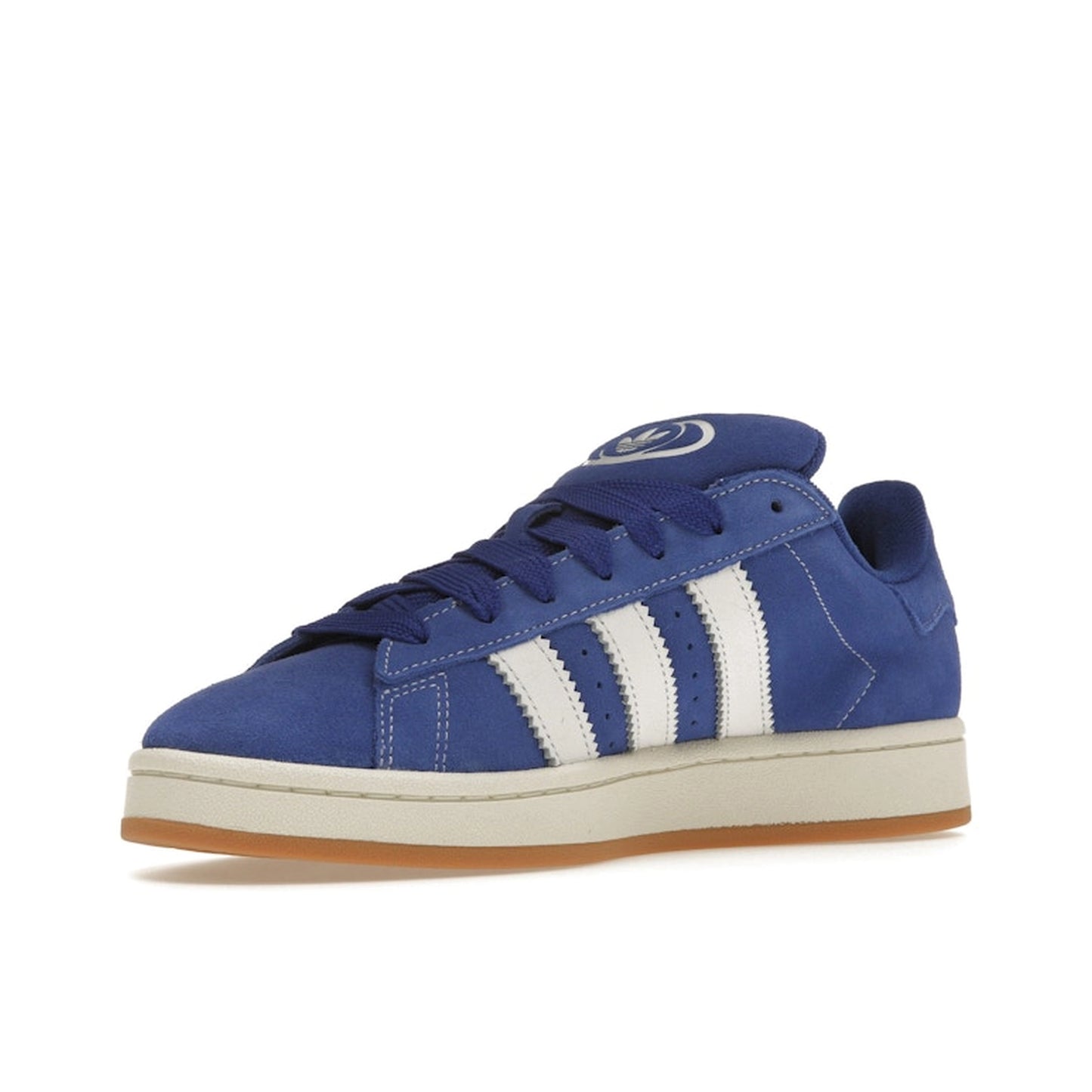 Adidas Campus 00s, top view, unisex model H03471, Semi Lucid Blue with Cloud White, chunky sole.