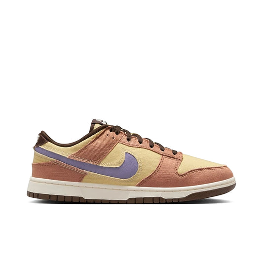 Nike Dunk Low SE Denim Dusted Clay, denim & leather, colors Dusted Clay, Amethyst, Gold, Baroque Brown, Pale Ivory