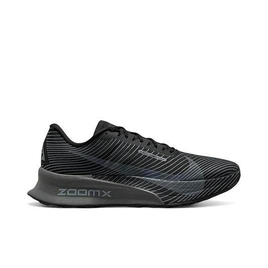 Nike ACG ZoomX Ultrafly Trail in black with photon dust accents, rubber outsole, foam midsole.