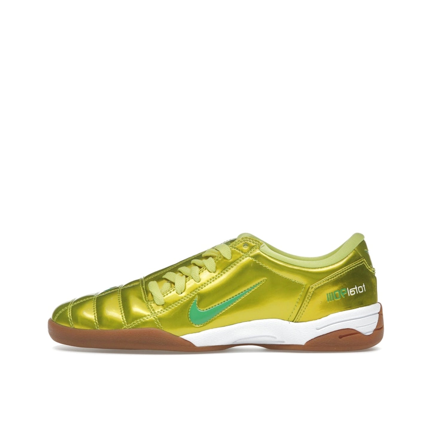 Nike Total 90 3 SP, side view, in bright yellow with contrast black detailing and T90 branding.