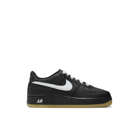 Nike Air Force 1 Low LV8 kids leather shoe in black, white and gum light brown