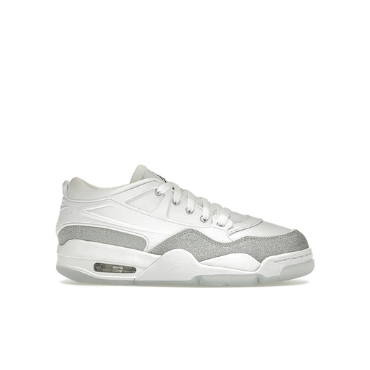 Jordan 4 RM White Metallic Silver women's leather sneaker in white and silver