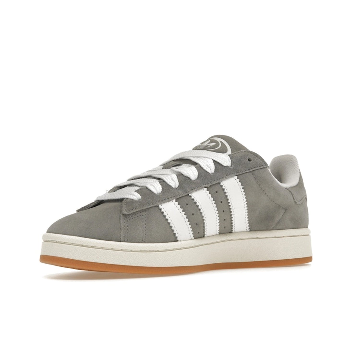 Adidas Campus 00s Grey White sneakers, top view, model HQ8707, grey and white.