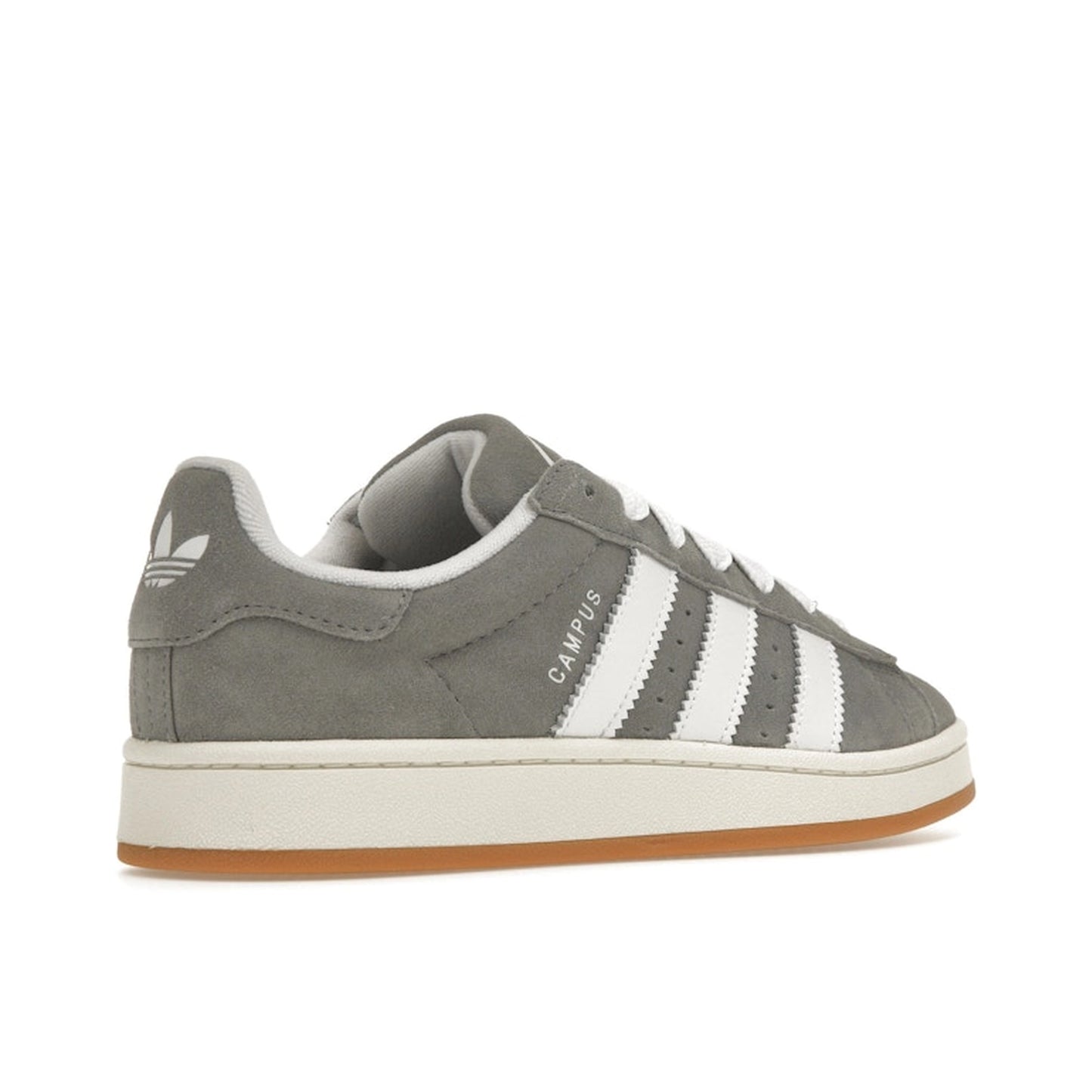 Adidas Campus 00s Grey White sneakers, top view, model HQ8707, grey and white.