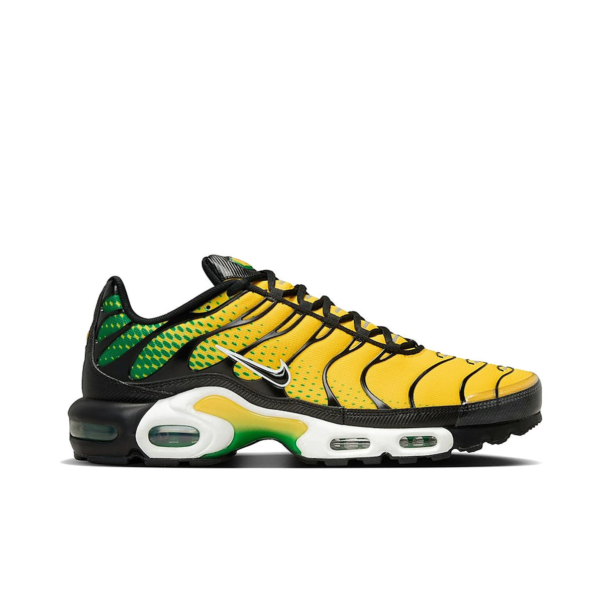 Nike Air Max Plus Varsity Maize/Pine Green leather mesh unisex