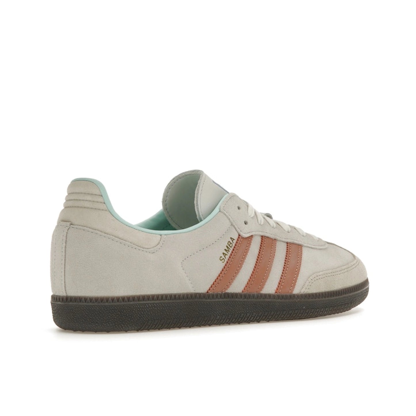 Adidas Samba OG sneakers, back view, model ID2047, clay strata color with classic design.