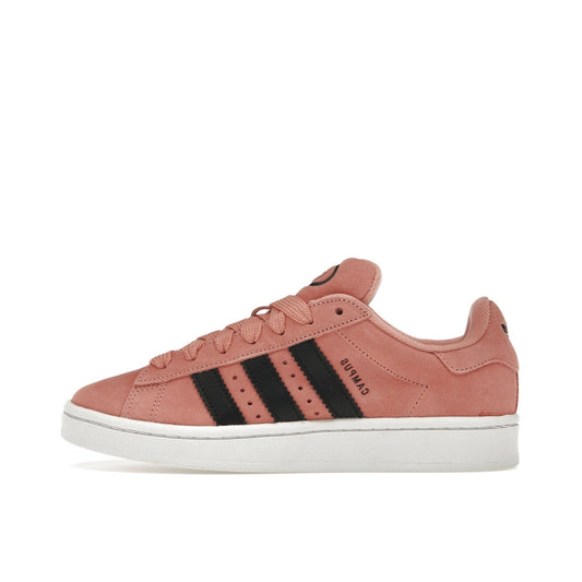 adidas Campus 00s Women’s sneakers, side view, in wonder clay with soft suede upper.