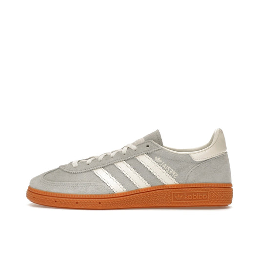 Adidas Handball Spezial Women's sneakers, side view, model IF6491, wonder silver, gum sole.