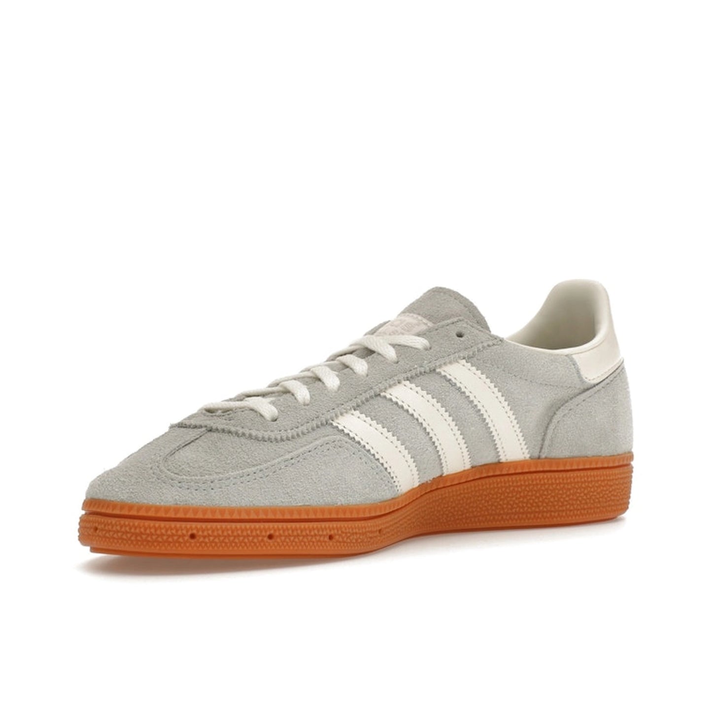 Adidas Handball Spezial Women's sneakers, front view, model IF6491, wonder silver, gum sole.