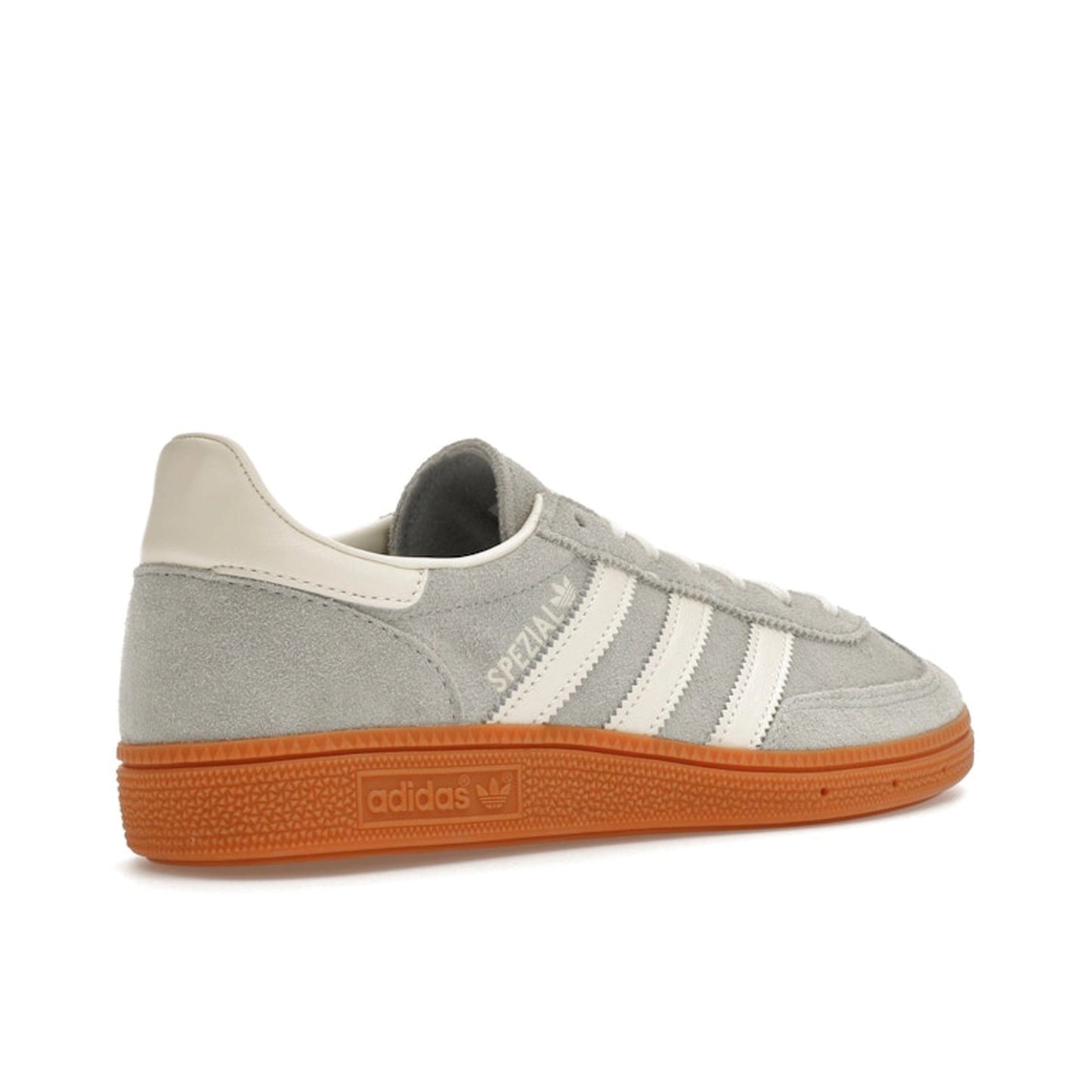 Adidas Handball Spezial Women's sneakers, back view, model IF6491, wonder silver, gum sole.