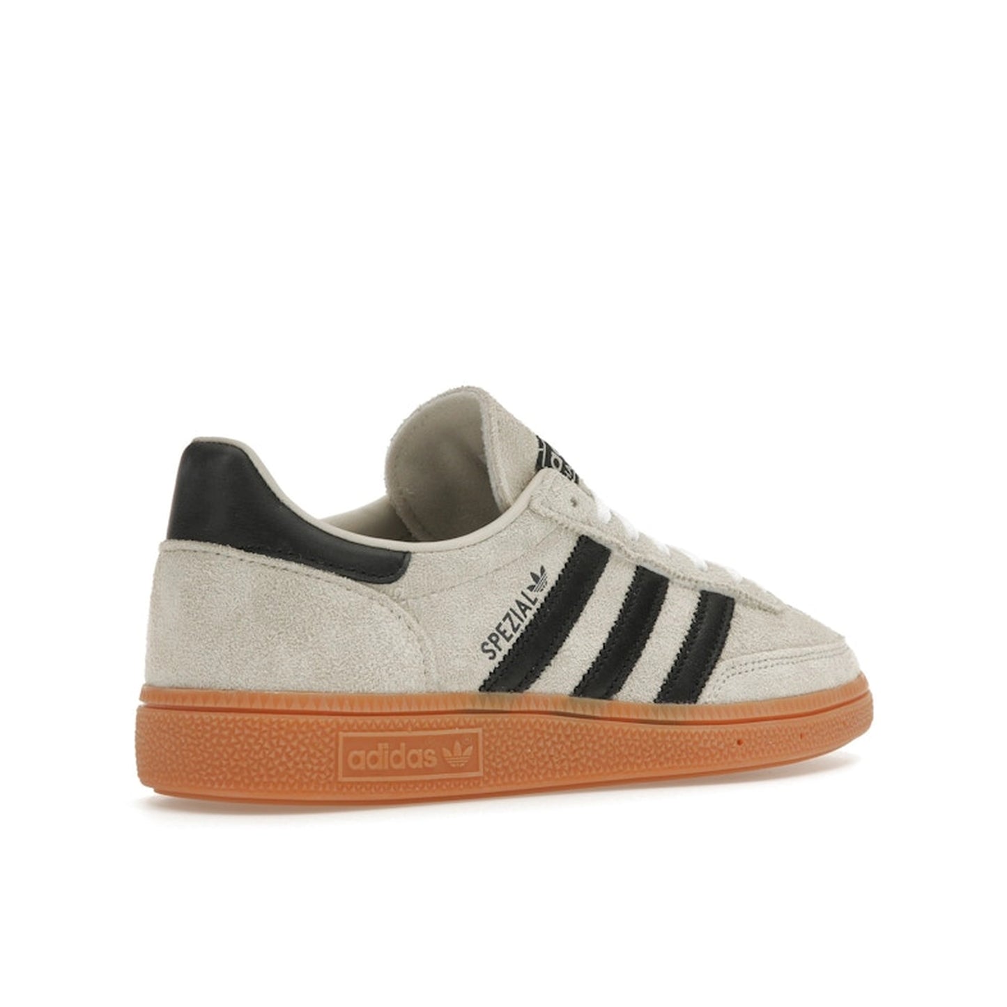Adidas Handball Spezial Aluminum Core Black women's sneakers, sole view, model IF6562, aluminum and black.